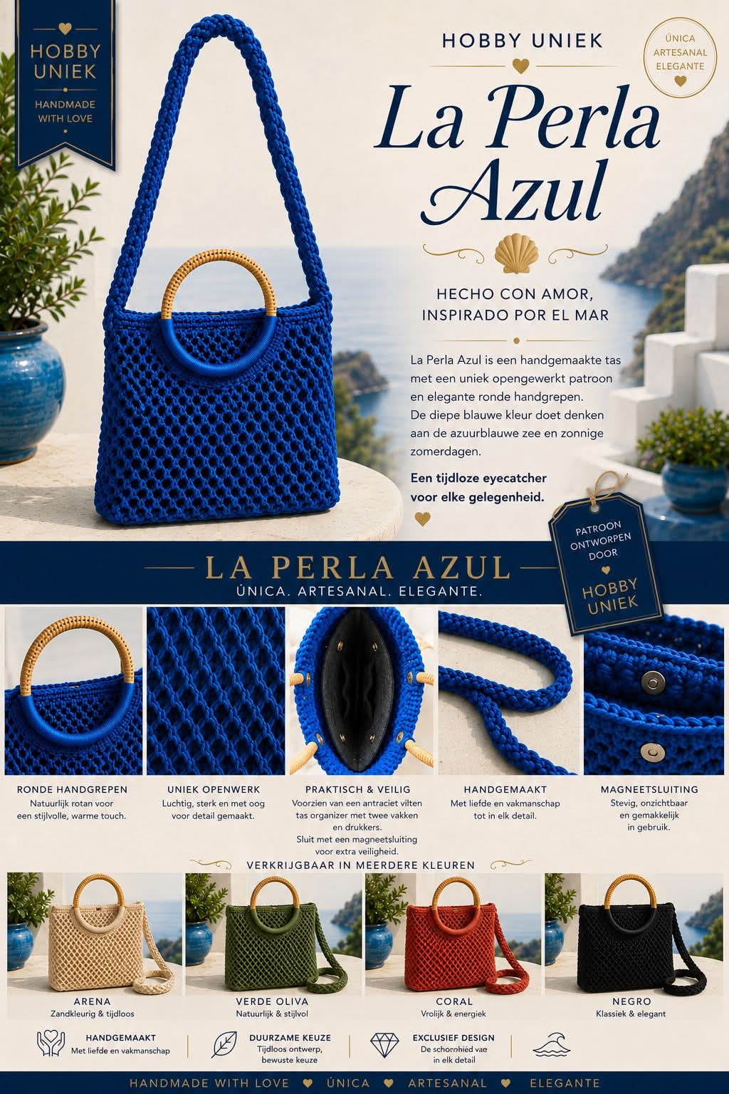 Tas La Perla Azul Blauw